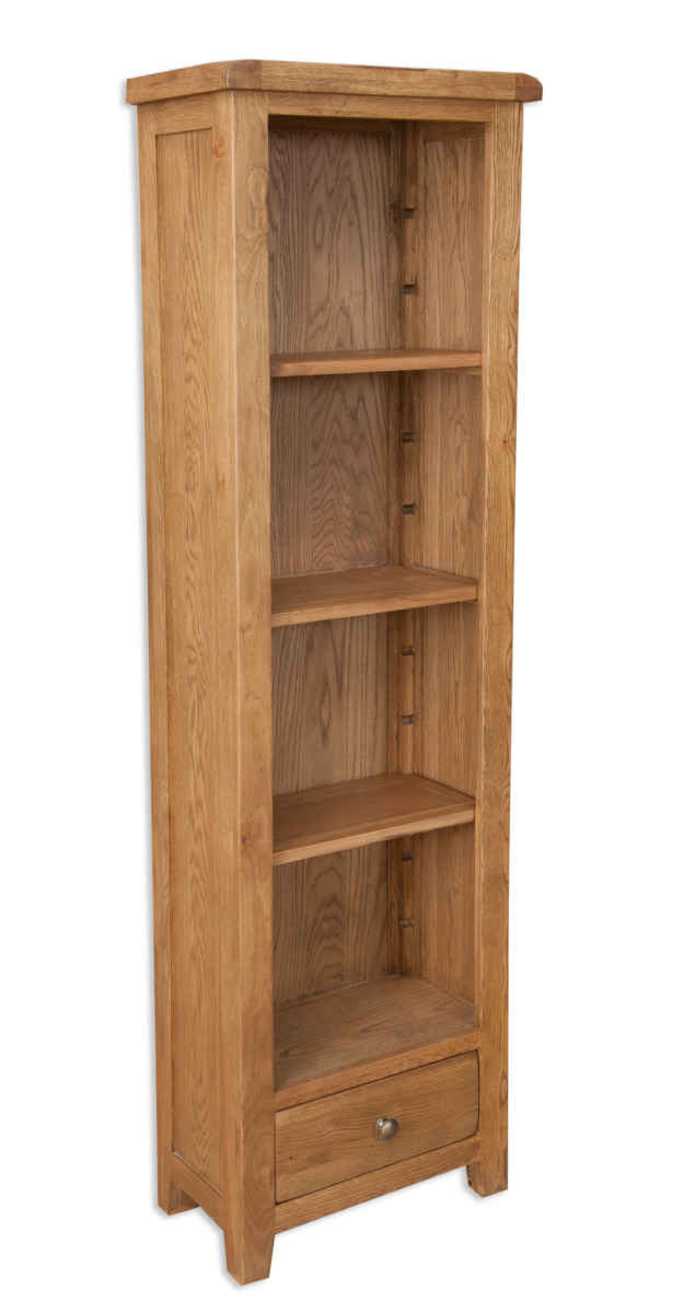 Rustic Oak Slim Bookcase House Goods 4u, Slim Depth Bookcase