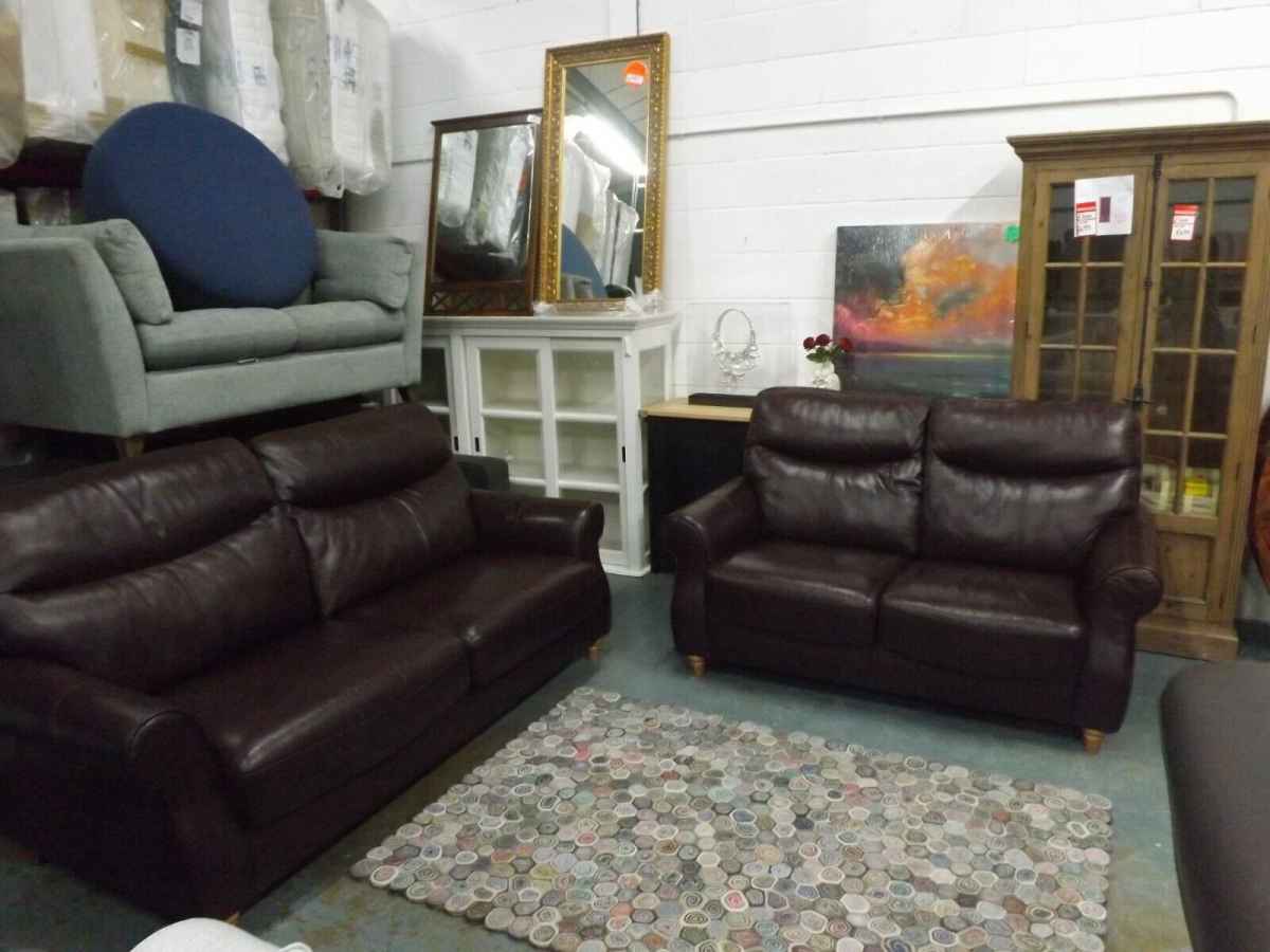 Sisi Italia Brown Leather 3 And 2 Seater Sofas House Goods 4u
