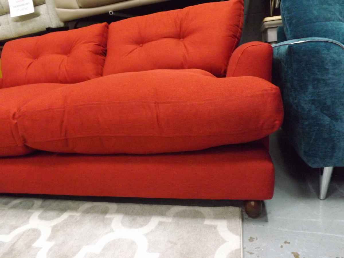 Patterdale joules coral fabric 3 seater sofa bargain price !!! – House
